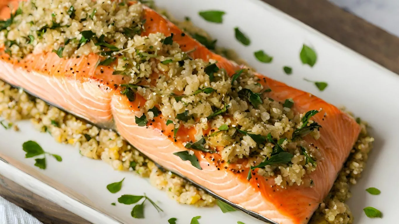 GERD-Friendly Dinner Recipes Baked Salmon with Herbed Quinoa