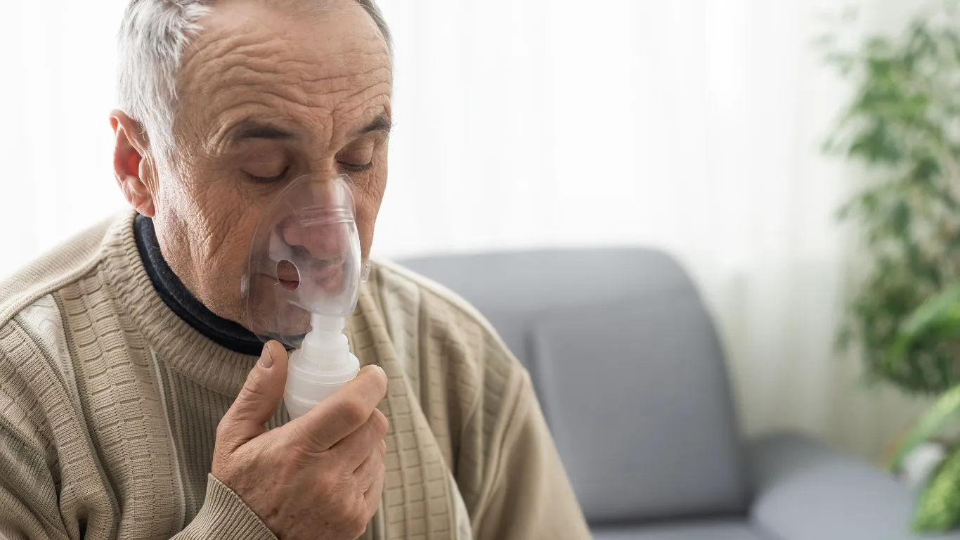 Woman cycling outdoors while managing asthma symptoms