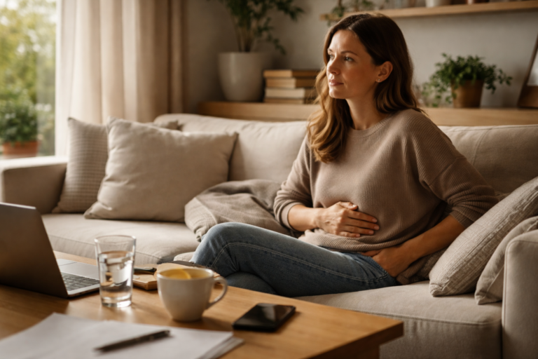 A casual dining area with neutral colors, daylight, and an unfinished meal