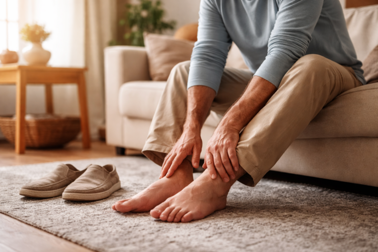 Person sitting on a chair near a window with soft morning light filling the room