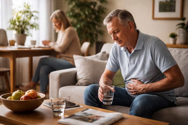 Soft sunlight coming through a window onto a simple kitchen table with a glass of water and a bowl nearby